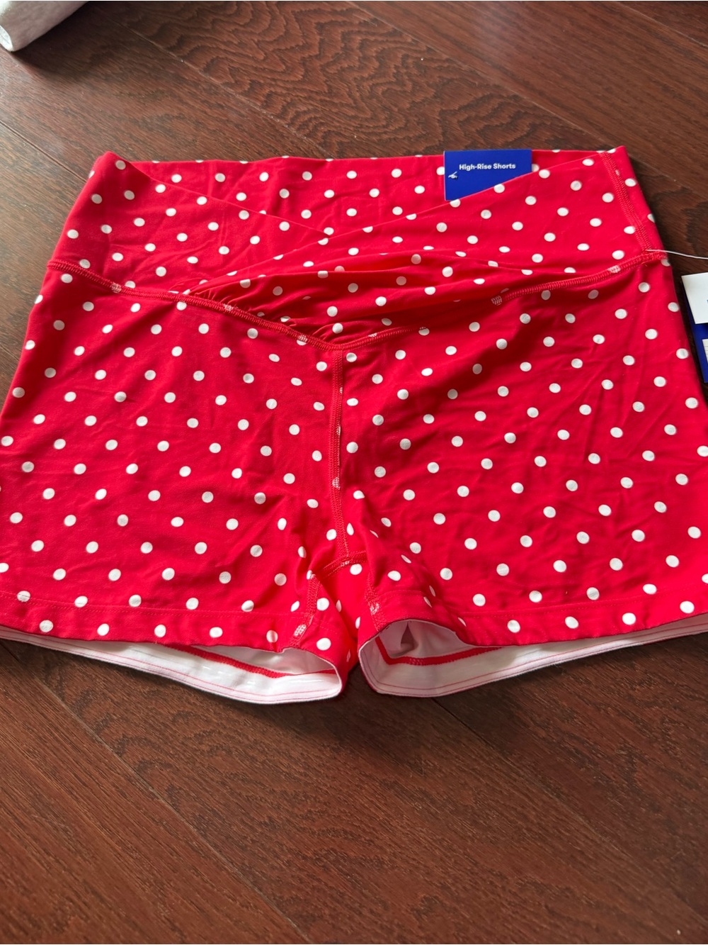 Joylab Red Polka Dot Women’s crisscross waist High-Rise Shorts